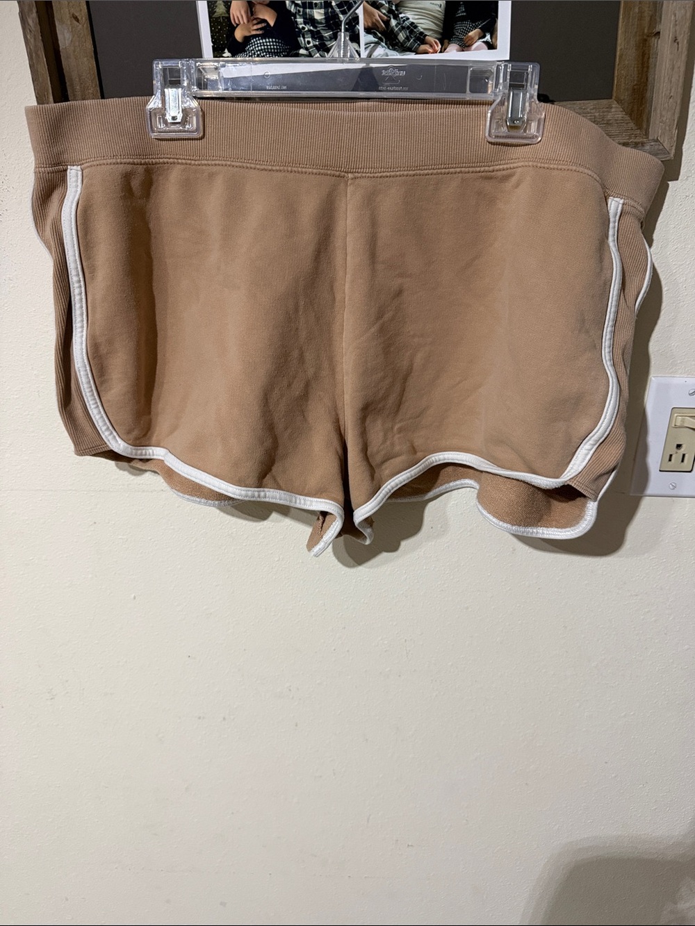 OFFLINE by Aerie XXL Camel Brown Lounge Shorts White Piping